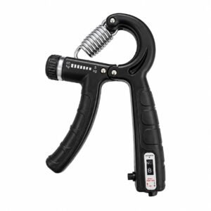 Hand Grip Strengthener with Counter 5-60kg Adjustable Resistance (black)