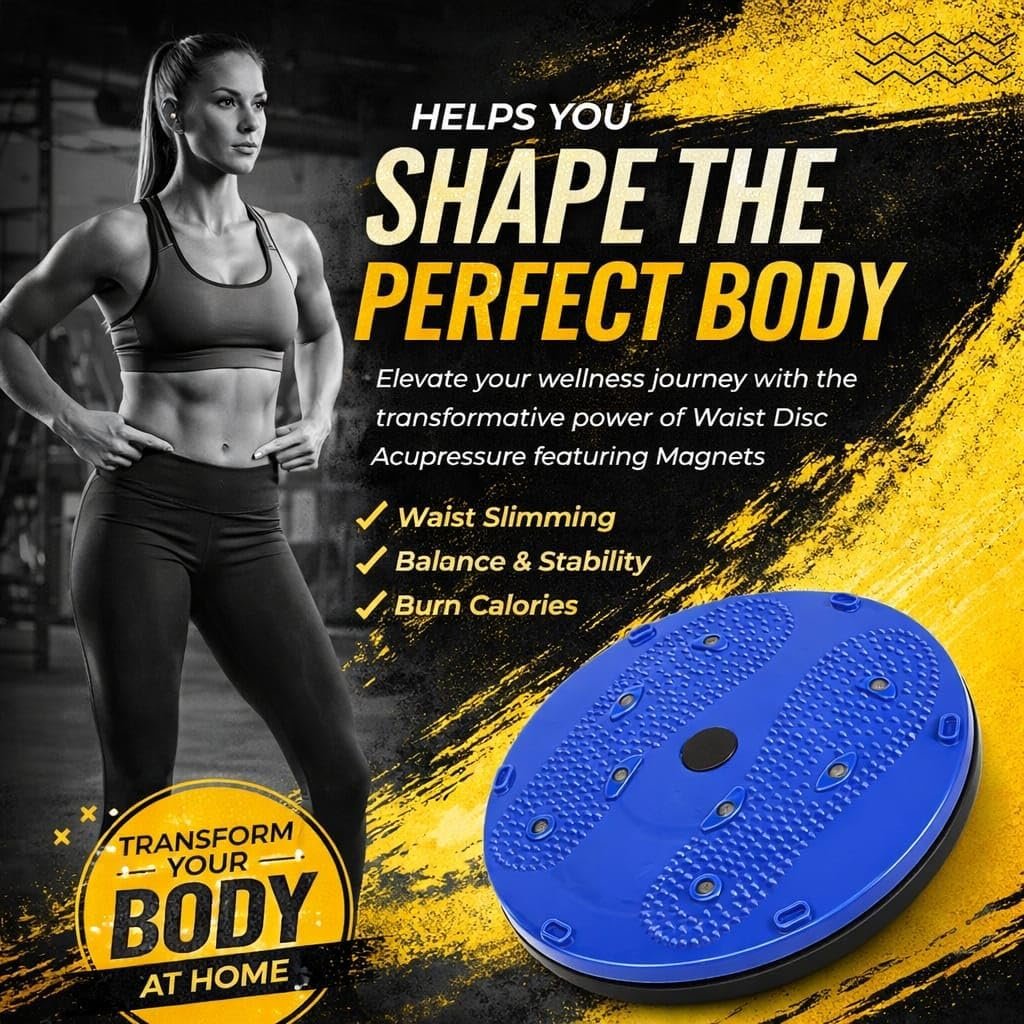 Twisting Waist Disc Board, Blue, Round, Acupressure Massage Points, Magnetic Therapy, Balance Twist Exercise Board - Image 6