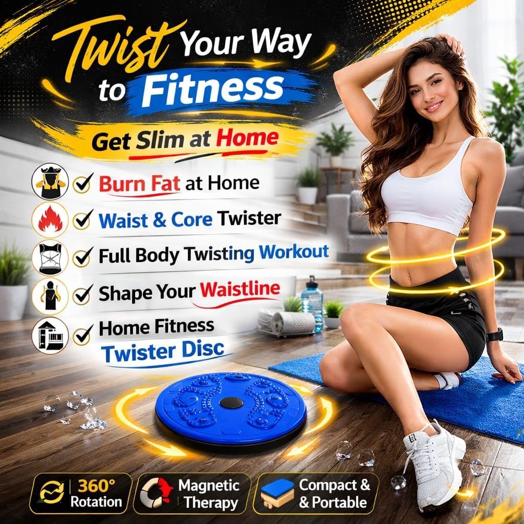 Twisting Waist Disc Board, Blue, Round, Acupressure Massage Points, Magnetic Therapy, Balance Twist Exercise Board - Image 5