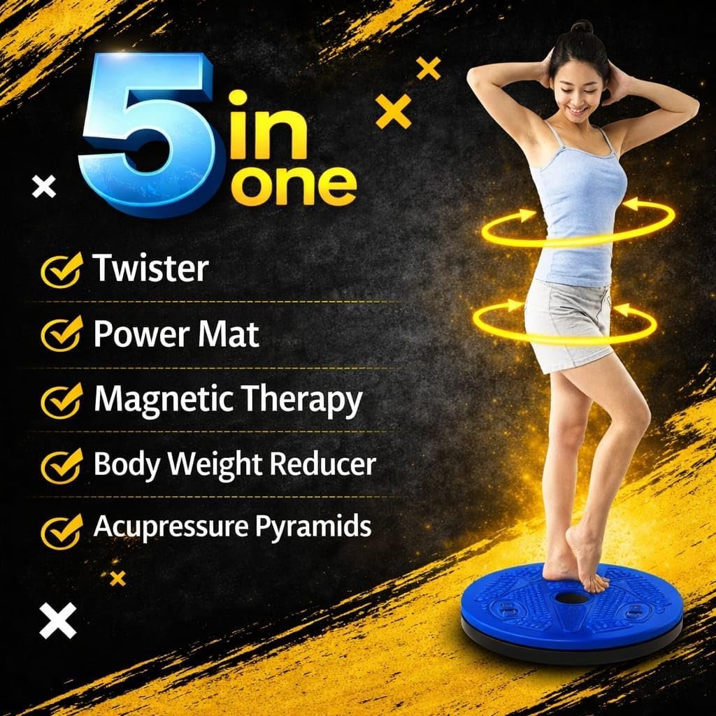 Twisting Waist Disc Board, Blue, Round, Acupressure Massage Points, Magnetic Therapy, Balance Twist Exercise Board - Image 2