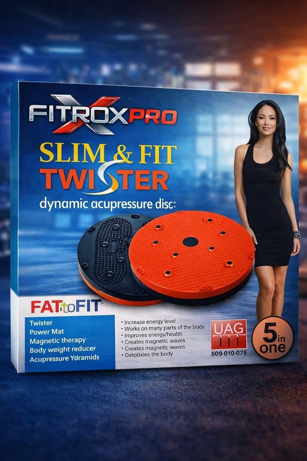 Twisting Waist Disc Board, Blue, Round, Acupressure Massage Points, Magnetic Therapy, Balance Twist Exercise Board - Image 3