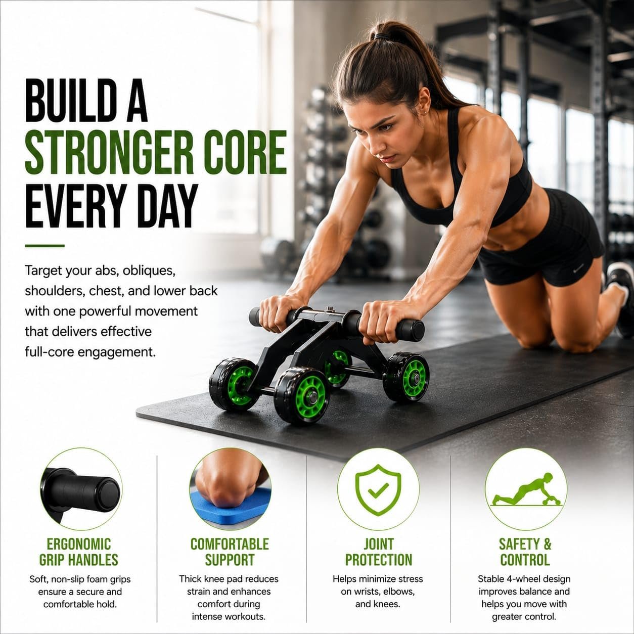 4-Wheel Ab Roller Wheel for Core Strength Training - Image 5